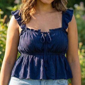 Peach Babydoll Blouse Flowy Top